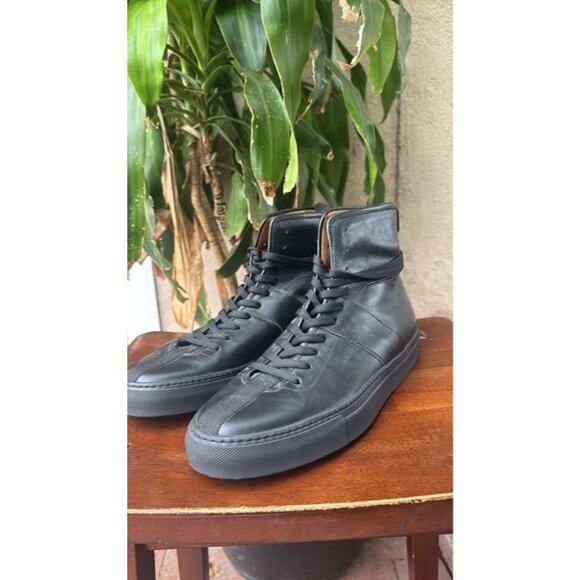 DANIEL PATRICK Size 43 10Men's High Top Black Leather Shoes Designer Worn once